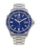 Tag Heuer Aquaracer Calibre 5 Automatic Blue Dial Silver Steel Strap Watch for Men - WAK2111.BA0830