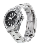 Jam Tangan Tag Heuer Aquaracer Quartz Diamonds Black Dial Silver Steel Strap untuk Wanita - WAY131P.BA0748
