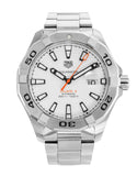 Tag Heuer Aquaracer Calibre 5 Jam Tangan Tali Baja Perak Dial Putih Otomatis untuk Pria - WAY2013.BA0927