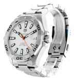 Tag Heuer Aquaracer Calibre 5 Jam Tangan Tali Baja Perak Dial Putih Otomatis untuk Pria - WAY2013.BA0927