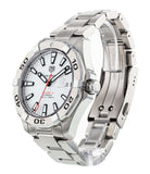 Tag Heuer Aquaracer Calibre 5 Jam Tangan Tali Baja Perak Dial Putih Otomatis untuk Pria - WAY2013.BA0927