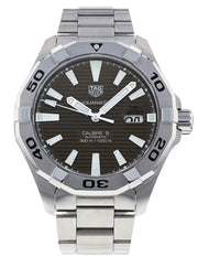 Tag Heuer Aquaracer Calibre 5 Automatic Sunray Brown Dial Silver Steel Strap Watch for Men - WAY2018.BA0927