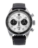 Tag Heuer Autavia Chronometer Flyback Chronograph Silver Dial Black Leather Strap Watch for Men - CBE511B.FC8279