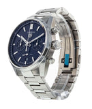 Tag Heuer Carrera Chronograph Blue Dial Silver Steel Strap Watch for Men - CBN2011.BA0642