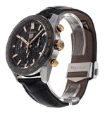 Tag Heuer Carrera Chronograph Black Dial Black Leather Strap Watch for Men - CBN2A5A.FC6481