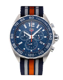 Tag Heuer Formula 1 Chronograph 43mm Dial Biru Jam Tangan NATO Strap untuk Pria - CAZ1014.FC8196
