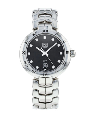Tag Heuer Link Quartz Diamonds Black Dial Silver Steel Strap Watch for Women - WAT1410.BA0954