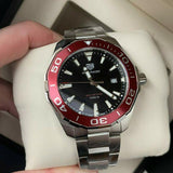 Jam Tangan Pria Tag Heuer Aquaracer Dial Hitam dengan Tali Baja Perak - WAY101B.BA0746