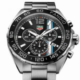 Tag Heuer Formula 1 Chronograph Black Dial Silver Steel Strap Watch untuk Pria - CAZ101H.BA0842