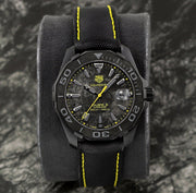 Tag Heuer Aquaracer Calibre 5 Black NATO Strap Carbon Dial Watch for Men - WBD218B.FC6446