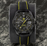 Tag Heuer Aquaracer Calibre 5 Black NATO Strap Carbon Dial Watch untuk Pria - WBD218B.FC6446