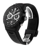 Tag Heuer Carrera Chronograph Tourbillion Titanium Carbon Black Dial Black Rubber Strap Watch for Men - CAR5A8W.FT6071