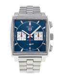 Tag Heuer Monaco Automatic Chronograph Blue Dial Silver Steel Strap Watch for Men - CBL2111.BA0644