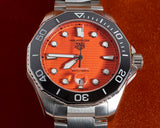 Tag Heuer Aquaracer Professional 300 Orange Diver Automatic Orange Dial Silver Steel Strap Watch for Men - WBP201F.BA0632