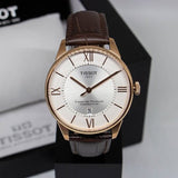 Tissot Chemin Des Tourelles Powermatic 80 Silver Dial Brown Leather Strap Jam Tangan Untuk Pria - T099.407.36.038.00