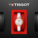Jam Tangan Tissot T Lady Flamingo Mother of Pearl White Dial White Leather Strap Untuk Wanita - T094.210.26.111.01