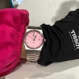 Tissot PRX Quartz Pink Dial Silver Steel Strap Watch for Women - T137.210.11.331.00