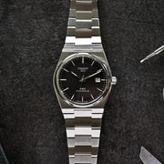 Tissot PRX Powermatic 80 Black Dial Silver Steel Strap Watch For Men - T137.407.11.051.00