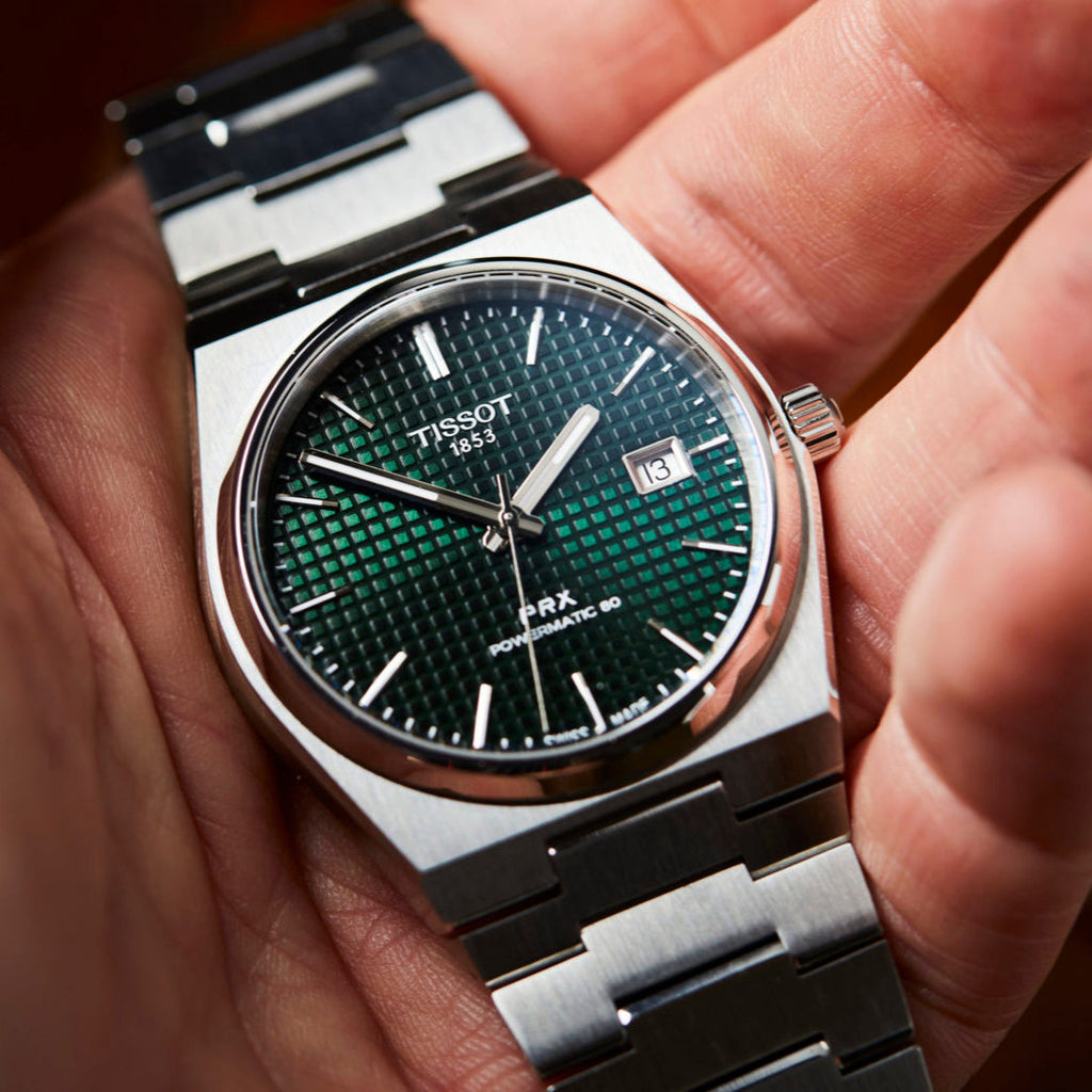 Tissot PRX Powermatic 80 Green Dial Silver Steel Strap Watch For