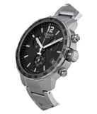 Tissot Quickster Chronograph Jam Tangan Tali Baja Perak Dial Hitam Untuk Pria - T095.417.11.067.00