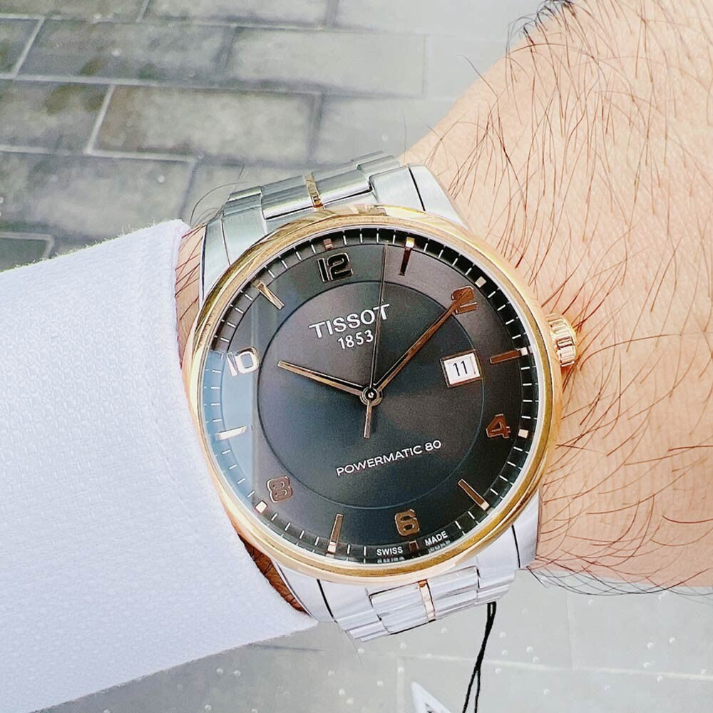TISSOT T-Classic Luxury COSCグレード PM80搭載 Tissot Ballade Powermatic 80 COSC Croc Embossed Leather Strap