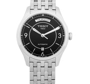 Tissot T Classic T One Automatic Black Dial Silver Steel Strap Watch For Men - T038.430.11.057.00