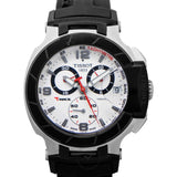 Tissot T Race Chronograph White Dial Black Rubber Strap Watch for Men - T048.417.27.037.00