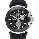 Tissot T Race Chronograph Anthracite Black Dial Black Silicone Strap Watch For Men - T115.417.27.061.00