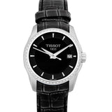 Tissot T Trend Couturier Diamonds Black Dial Black Leather Strap Watch for Women - T035.210.66.051.00