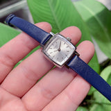 Tissot Lovely Square Silver Dial Jam Tangan Tali Kulit Biru Untuk Wanita - T058.109.16.031.00