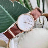 Tissot Everytime Desire White Dial Maroon NATO Strap Watch for Women - T109.210.37.031.00