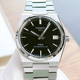 Tissot PRX Powermatic 80 Black Dial Silver Steel Strap Watch for Men - T137.207.11.051.00