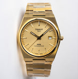 Tissot PRX Powermatic 80 Gold Dial Gold Steel Strap Watch for Men - T137.407.33.021.00