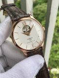 Tissot Tradition Powermatic 80 Open Heart Silver Dial Jam Tangan Tali Kulit Coklat Untuk Pria - T063.907.36.038.00