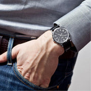 Tissot T Classic Dream Black Dial Black Leather Strap Watch for Men - T033.410.26.053.01