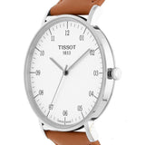 Tissot T Classic Everytime Jam Tangan Tali Kulit Coklat Dial Putih Besar Untuk Pria - T109.610.16.037.00