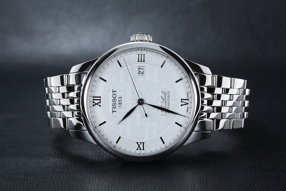 Jam Tangan Pria Tissot Le Locle Double Happiness Automatic Dial Perak dengan Tali Baja Perak - T41.1.833.50