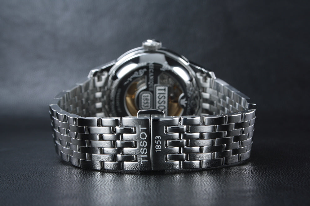 Jam Tangan Pria Tissot Le Locle Double Happiness Automatic Dial Perak dengan Tali Baja Perak - T41.1.833.50
