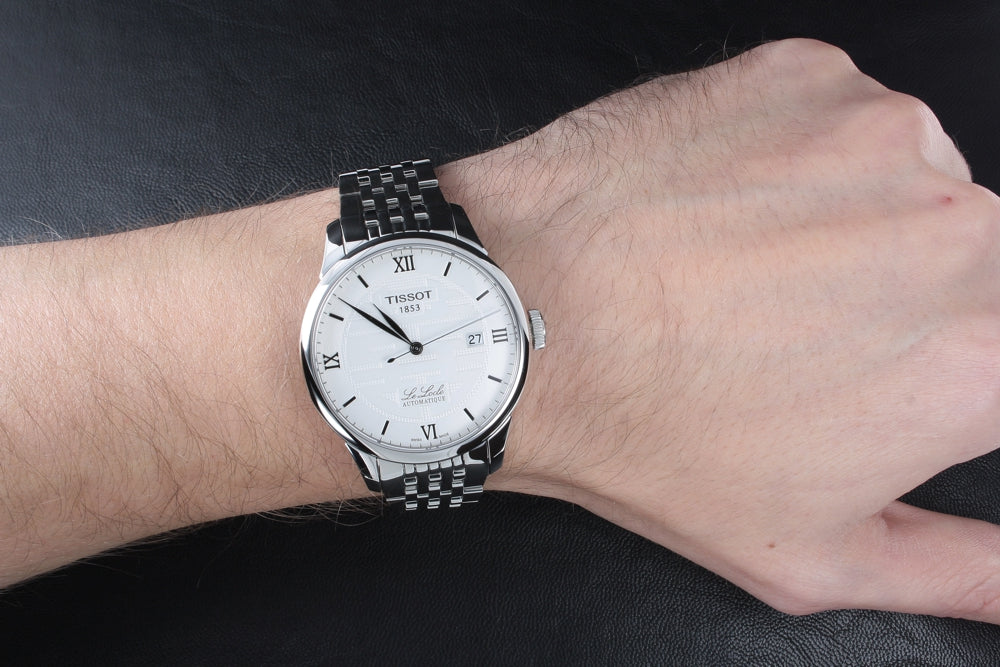 Jam Tangan Pria Tissot Le Locle Double Happiness Automatic Dial Perak dengan Tali Baja Perak - T41.1.833.50