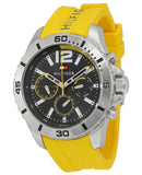 Tommy Hilfiger Sports Multi-Function Black Dial Yellow Rubber Strap Watch for Men - 1791144