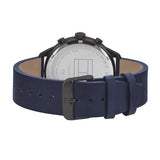 Tommy Hilfiger Chase Grey Dial Blue Leather Strap Watch for Men - 1791578