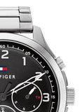 Tommy Hilfiger Asher Chronograph Black Dial Silver Steel Strap Watch For Men - 1791852