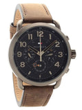 Tommy Hilfiger Briggs Chronograph Black Dial Brown Leather Strap Watch for Men - 1791425