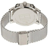 Tommy Hilfiger Quartz Chronograph Black Dial Silver Mesh Bracelet Watch for Men - 1791292