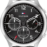 Tommy Hilfiger Asher Chronograph Black Dial Silver Steel Strap Watch For Men - 1791852