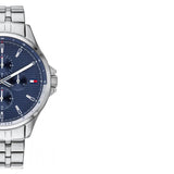 Tommy Hilfiger Shawn Multifunction Quartz Blue Dial Silver Steel Strap Watch for Men - 1791612