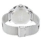 Tommy Hilfiger Digital Black Dial Silver Mesh Bracelet Watch For Men - 1791765