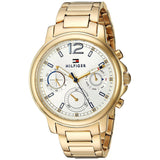 Tommy Hilfiger Claudia White Dial Gold Steel Strap Watch for Women - 1781742