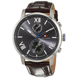 Tommy Hilfiger Alden Quartz Black Dial Brown Leather Strap Watch for Men - 1791309