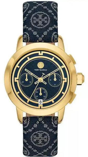 Tory Burch Women\'s Grier Blue Leather Strap Watch 26mm - Blue Elevate your style with the Tory Burch Blue Leather Strap  main image 2